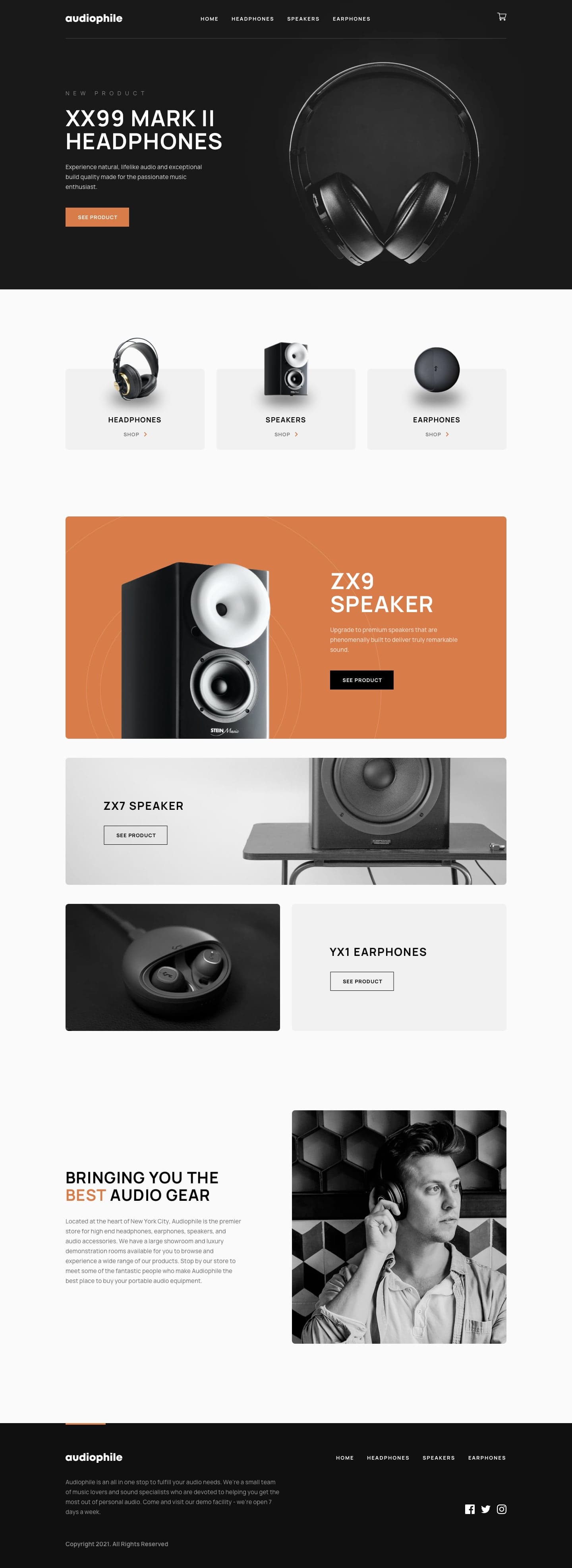 Audiophile Ecommerce Website